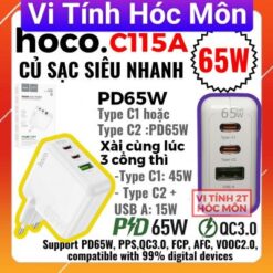 Hoco c115A củ sạc siêu nhanh 65W PD65W 2 typec 1 usb