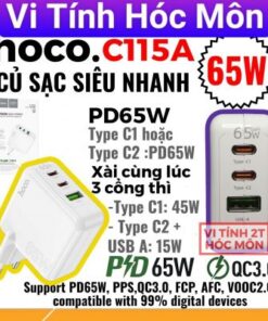 Hoco c115A củ sạc siêu nhanh 65W PD65W 2 typec 1 usb