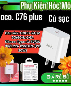 Củ Sạc Hoco C76 Plus | PD20W Sạc Siêu Tốc | Cổng Type-C Chuẩn Quốc Tế | Sạc Nhanh Đa Dụng | Vi Tính Hóc Môn