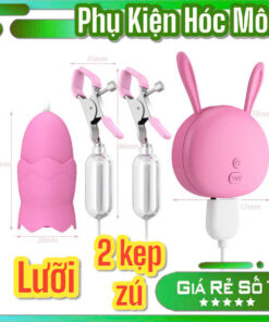 Kẹp Vú Rung Cao Cấp | Lưỡi Liếm Siêu Kích Thích | Pin Sạc Nhanh | Đa Chế Độ | Đồ Chơi Tình Yêu Chính Hãng | Vi Tính Hóc Môn