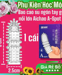 Bao Cao Su Ngón Tay Aichao A-spot 4 | Gai Nổi Lớn | Kích Thích Điểm Nhạy | Hộp 1 Cái | Đồ Chơi Tình Yêu Hóc Môn | Vi Tính Hóc Môn