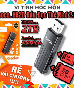 Đầu đọc thẻ Hoco HB20 tiện lợi cho PC và Laptop | Đầu đọc thẻ nhớ Hoco HB20 USB2.0 bền đẹp | Đầu đọc thẻ TF SD Hoco 2in1 chính hãng | Mua đầu đọc thẻ Hoco HB20 giá rẻ chất lượng | Phụ kiện máy tính Hoco HB20 chính hãng | Vi Tính Hóc Môn