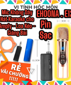 Micro Karaoke Mini EHOONA E12 | Micro Không Dây Đa Năng | Hỗ Trợ Amply, Loa Kéo, Điện Thoại | Âm Thanh Trong Trẻo | Dùng Dạy Học, Hát, Giải Trí | Vi Tính Hóc Môn