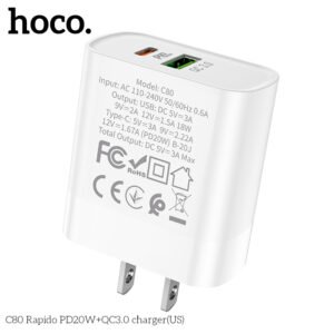 cốc sạc nhanh Hoco C80 PD20W QC3.0