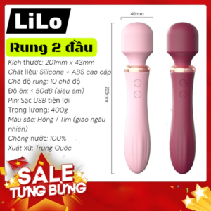 Chày Rung Lilo 2 Đầu Massage Kích Thích Điểm G – 10 Chế Độ Rung Cực Mạnh 2026 | Vi Tính Hóc Môn