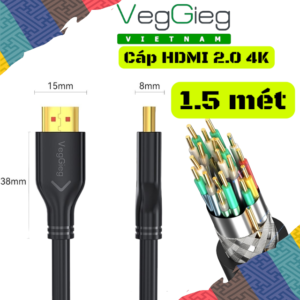 Cáp HDMI VegGieg 1.5m 2.0 4K 60Hz V-H107