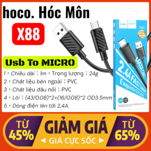 Cáp Sạc Hoco X88 Micro Sạc Nhanh 2.4A Chính Hãng Giá Rẻ