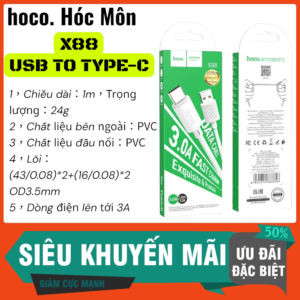 cáp sạc Hoco X88 Type C